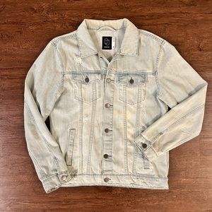Mens distressed denim jacket